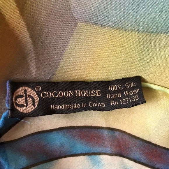 Cocoon House Exquisite Artist Art-to-Wear Fine Silk Rectangle WrapMulticolor